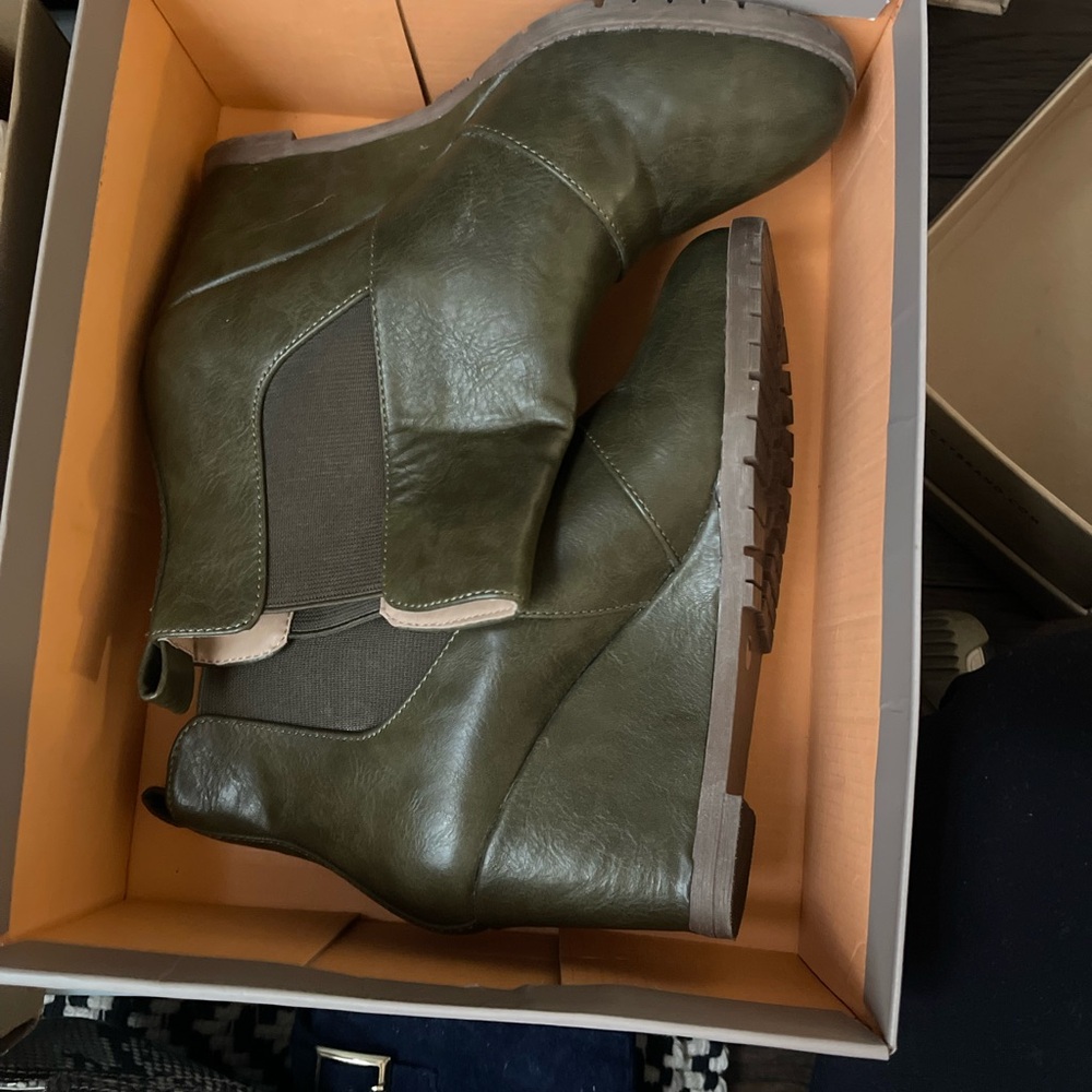 Olive Green Ankle Boots